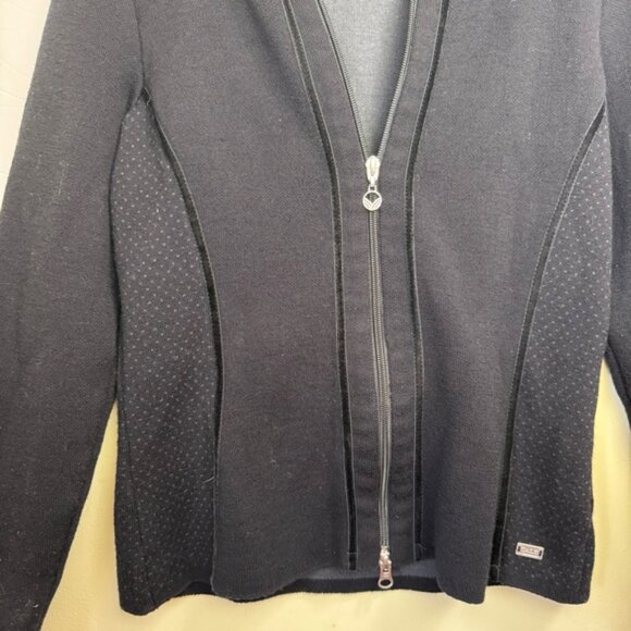 Dale Of Norway Merino Wool Jacket Black Gray Zipper Sweater Cardigan Knit Top M - Picture 7 of 16
